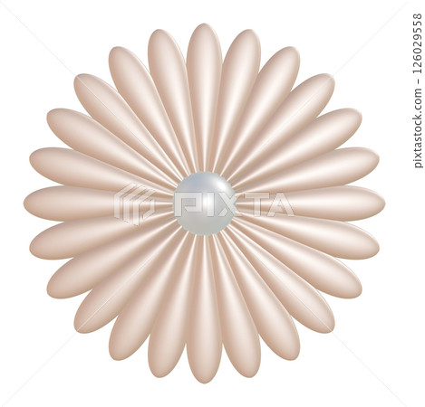 有很多花瓣的粉紅色花朵。具有珍珠紋理的花朵的 3DCG 插圖。 有很多花瓣的粉紅色花朵。具有珍珠紋理的花朵的 3DCG 插圖。 126029558