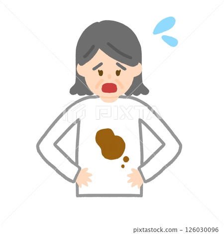 An old woman who got her clothes dirty 126030096