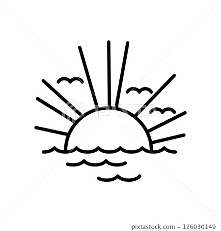 Marine port icon. Outline linear vector symbol. Linear style illustration with editable stroke isolated on white background 126030149