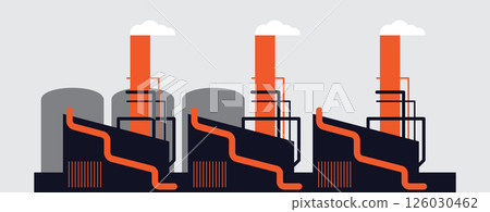 Flat Industrial Building Vector illustration 126030462