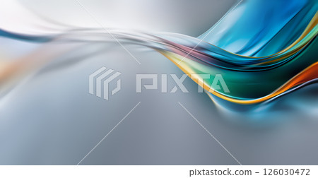 Smooth waves blend vibrant colors to form an engaging and calming abstract background ideal for creative projects. 126030472