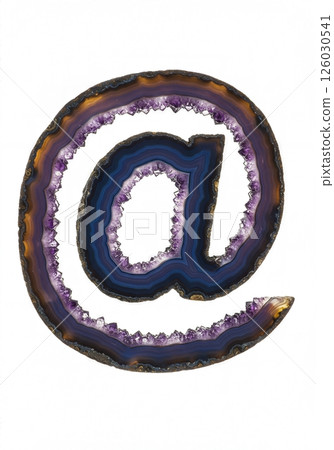 Crystalline Amethyst Geode Letter Typography AT Crystalline Amethyst Geode Letter Typography AT 126030541
