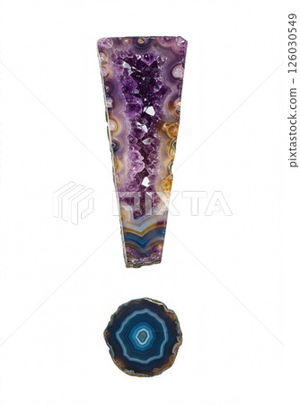 Crystalline Amethyst Geode Letter Typography exclamation point Crystalline Amethyst Geode Letter Typography exclamation point 126030549