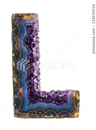Crystalline Amethyst Geode Letter Typography  L Crystalline Amethyst Geode Letter Typography  L 126030558