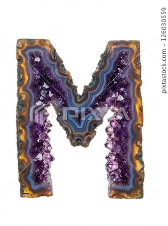 Crystalline Amethyst Geode Letter Typography M Crystalline Amethyst Geode Letter Typography M 126030559