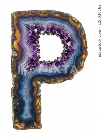 Crystalline Amethyst Geode Letter Typography P Crystalline Amethyst Geode Letter Typography P 126030562