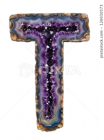 Crystalline Amethyst Geode Letter Typography  T 126030573