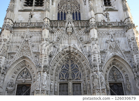 Exteriors of Saint Vulfran collegiate, Abbeville, France Exteriors of Saint Vulfran collegiate, Abbeville, France 126030679