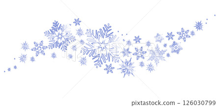 Blue Snowflake Wave Banner Winter Background Cartoon Vector Illustration 126030799