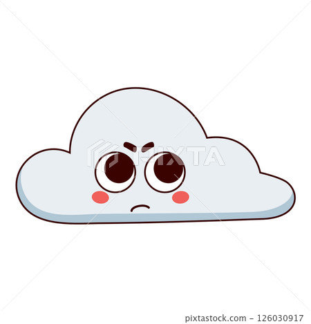 Angry Cloud Character Cartoon Emotion Concept Vector Illustration Angry Cloud Character Cartoon Emotion Concept Vector Illustration 126030917