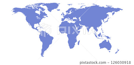 Eurasia And Africa Centered World Map Vector Illustration 126030918