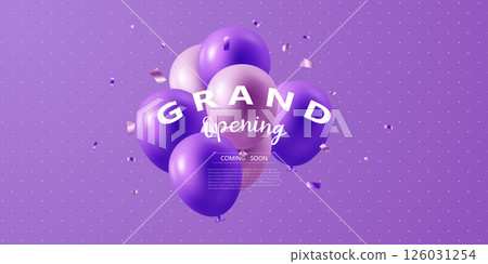 Design your opening card with beautiful balloons. Beautiful business banner vector illustration. 126031254
