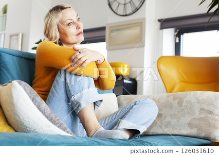 an adult woman working in home interior, lifestyle people concept 126031610