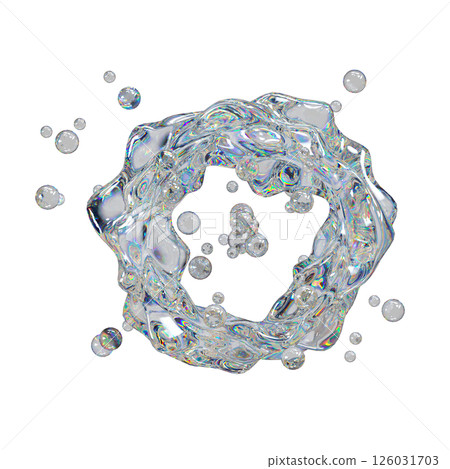 Transparent Multicolored Liquid Waving Surface With Bubbles 126031703