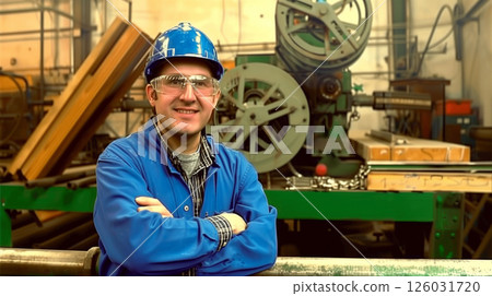 Workers working at a factory facility 126031720