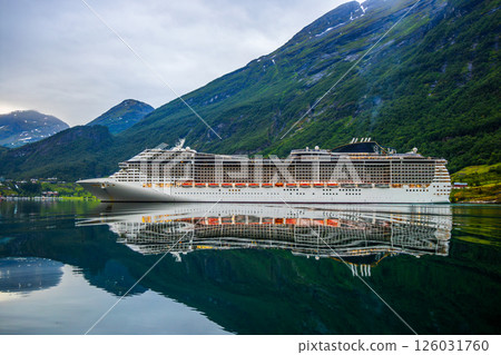 Cruise Liners On Hardanger fjorden Cruise Liners On Hardanger fjorden 126031760