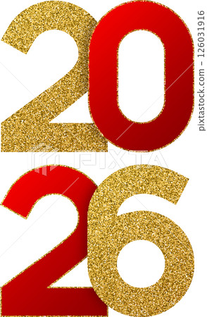 Glitter Gold Red 2026 New Year Glitter Gold Red 2026 New Year 126031916