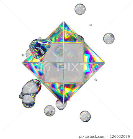 Metaball Liquid Transparent Iridescent Blobs With Rotating Octagon. Metaball Liquid Transparent Iridescent Blobs With Rotating Octagon. 126032029