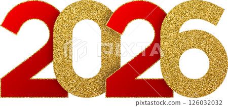 Glitter Gold Red 2026 New Year Glitter Gold Red 2026 New Year 126032032