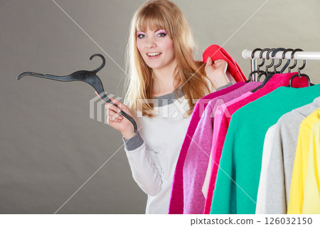 Pretty girl with new wardrobe. 126032150