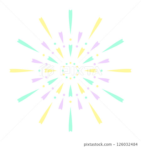Colorful radial fireworks vector illustration 126032484