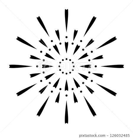 Black and white radial fireworks vector illustration 126032485