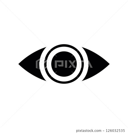Simple Eye Icon with Concentric Circles for Iris and Pupil 126032535