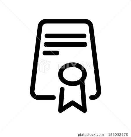 Official Document with Award Ribbon and Seal 126032578