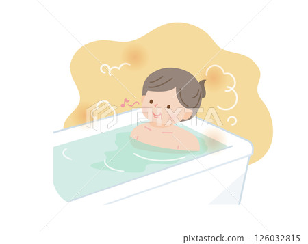 一位肥胖的中年婦女在浴缸中休息 126032815