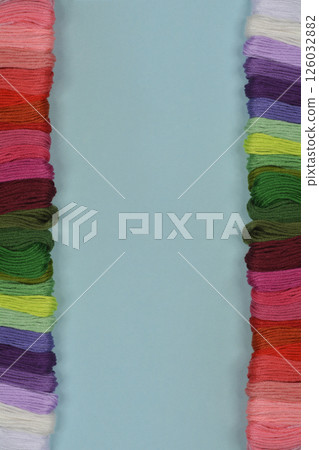 Colorful embroidery threads 126032882