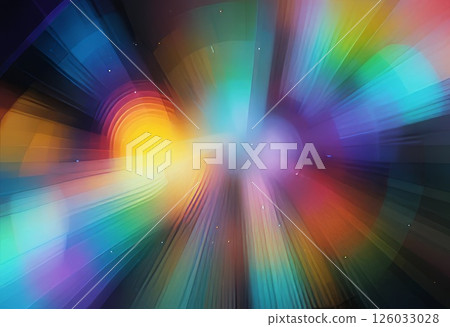 Blurred rainbow refraction overlay color effect. Light lens prism effect on black background. 126033028
