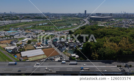 新橫濱市和第三京濱高速公路(鳥瞰圖) - 日本神奈川縣橫濱市 新橫濱市和第三京濱高速公路(鳥瞰圖) - 日本神奈川縣橫濱市 126033574
