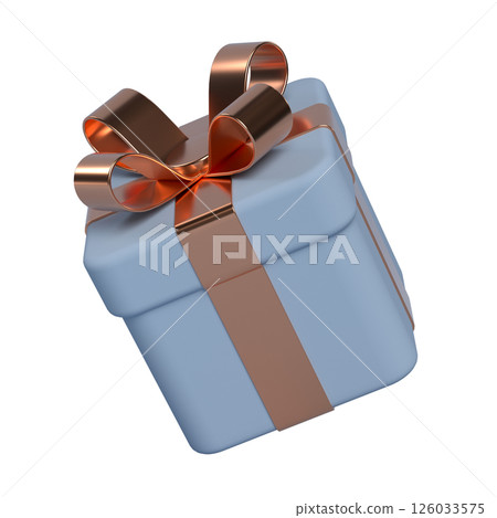 3d gift box with copper bow 3d gift box with copper bow 126033575