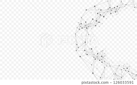 Global network connection idea template. Abstract tech network connection dots. Digital technology and big data analysis background with plexus lines. Geometric background with abstract mesh 126033591