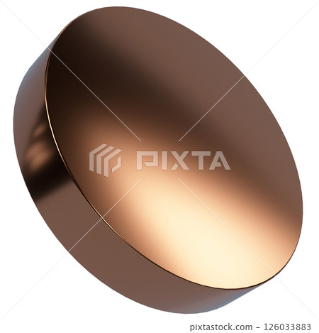 3d render realistic primitive. Glossy metal copper geometric shape. 3d render realistic primitive. Glossy metal copper geometric shape. 126033883