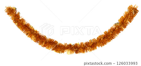 Golden tinsel, Christmas garland Golden tinsel, Christmas garland 126033993