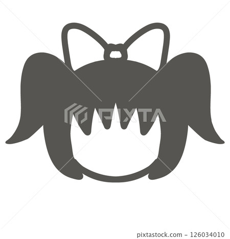 A simple pictogram of a girl wearing a ribbon A simple pictogram of a girl wearing a ribbon 126034010