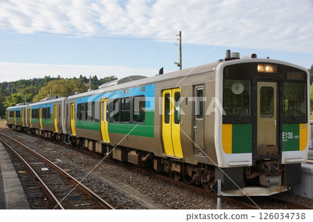 Scenery of the Kururi Line: Kururi Station (E130 series diesel railcar) Scenery of the Kururi Line: Kururi Station (E130 series diesel railcar) 126034738