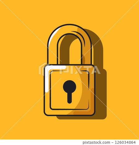 Flat Design Lock Icon for Security Concepts 126034864