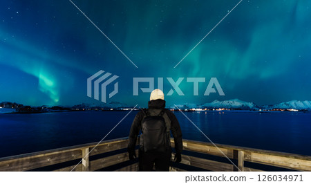 Northern Lights Over Leknes, Lofoten 126034971