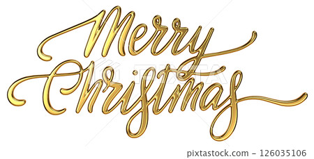 Merry Christmas Gold Calligraphy Merry Christmas Gold Calligraphy 126035106