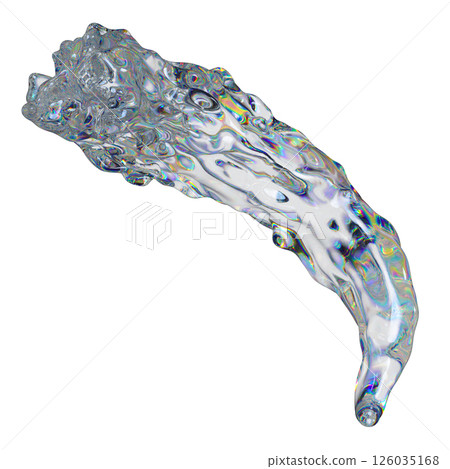 3d transparent glossy fluid, liquid shape with dispersion effect. Rainbow colors reflection glass 3d transparent glossy fluid, liquid shape with dispersion effect. Rainbow colors reflection glass 126035168