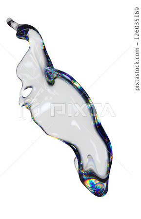3d transparent glossy fluid, liquid shape with dispersion effect. Rainbow colors reflection glass 3d transparent glossy fluid, liquid shape with dispersion effect. Rainbow colors reflection glass 126035169