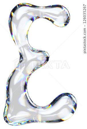 3d Transparent Liquid Letter E 3d Transparent Liquid Letter E 126035267
