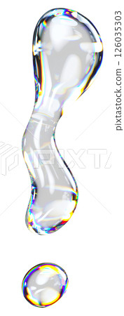 3d Transparent Liquid Exclamation Mark 3d Transparent Liquid Exclamation Mark 126035303