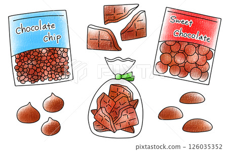 一套簡單的巧克力套裝,用於模擬烘焙 一套簡單的巧克力套裝,用於模擬烘焙 126035352