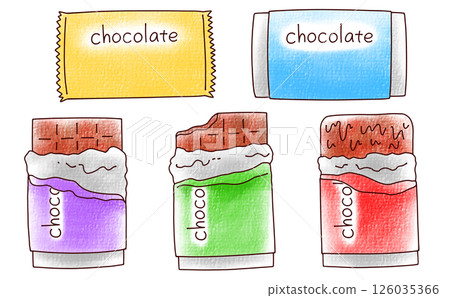 A simple and easy chocolate bar set in analog style 126035366