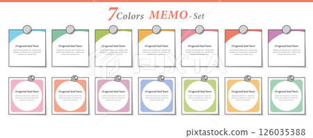 固定便箋套裝 - 色彩豐富、簡潔的設計素材 - 固定便箋套裝 - 色彩豐富、簡潔的設計素材 - 126035388