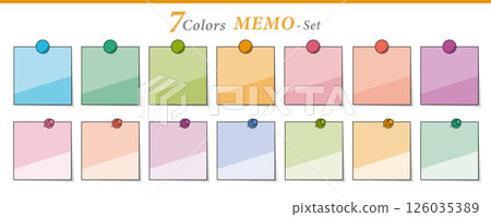 固定便箋套裝 - 色彩豐富、簡潔的設計素材 - 126035389