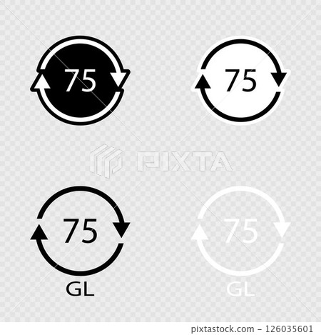Low Lead Glass Recycling Code 75 GL Set. 126035601